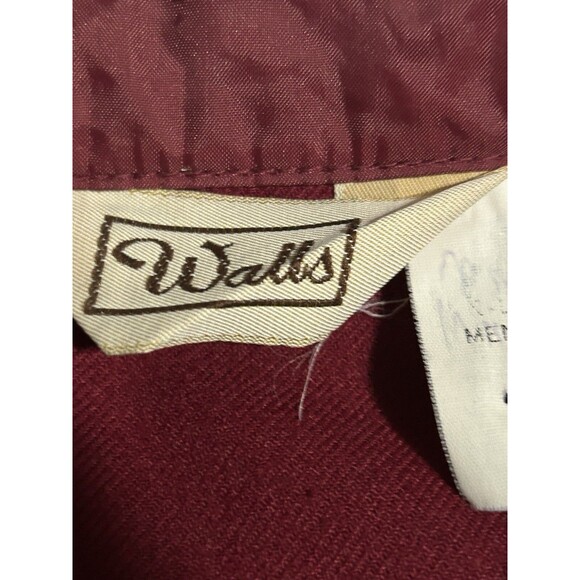 Vintage shirt Walls long sleeve mens chest 42-44 Large Regular burgundy - Picture 3 of 11